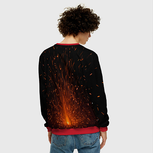 Мужской свитшот Саша говорит мало - делает много / 3D-Красный – фото 4