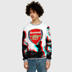 Свитшот мужской Arsenal огонь глитч, цвет: 3D-меланж — фото 2