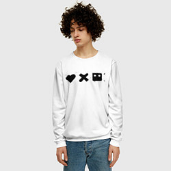 Свитшот мужской Love death and robots - black and white, цвет: 3D-белый — фото 2