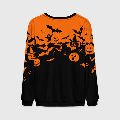 Мужской свитшот Хэллоуин тыквы и призраки / 3D-Черный – фото 2