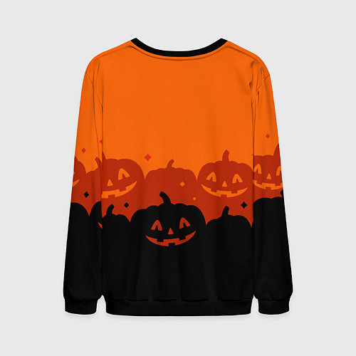 Мужской свитшот Хэллоуин счастливые тыквы / 3D-Черный – фото 2