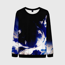 Свитшот мужской Синее пламя, цвет: 3D-черный