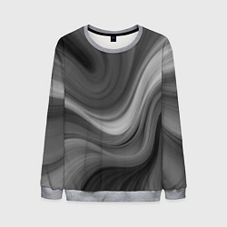 Свитшот мужской Серые волны абстракция однотонная, цвет: 3D-меланж