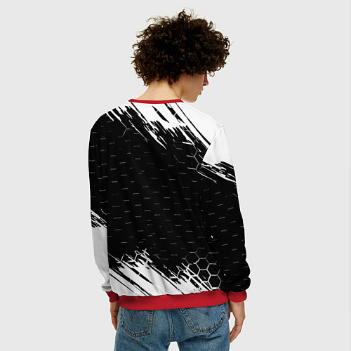 Мужской свитшот Napoli краски соты текстура / 3D-Красный – фото 4