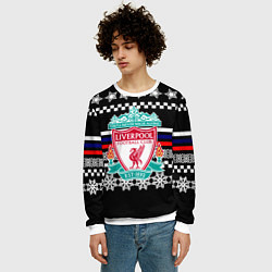 Свитшот мужской Ливерпуль текстура триколор зима, цвет: 3D-белый — фото 2