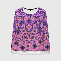 Свитшот мужской Фиолетовая геометрическая метаморфоза, цвет: 3D-белый