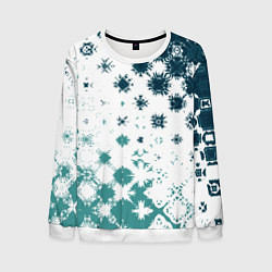 Свитшот мужской Узорчатые пятна по диагонали, цвет: 3D-белый