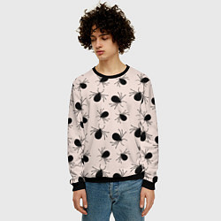 Свитшот мужской Паттерн с черными жуками, цвет: 3D-черный — фото 2