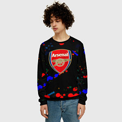 Свитшот мужской Arsenal неоновые брызги красок, цвет: 3D-черный — фото 2
