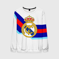 Свитшот мужской Real Madrid текстура полосы, цвет: 3D-белый