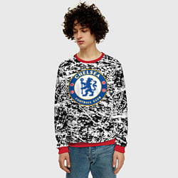 Свитшот мужской Челси штрихи красок, цвет: 3D-красный — фото 2