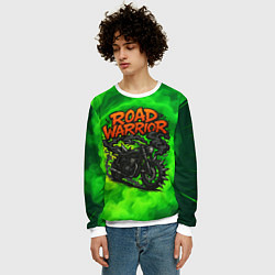 Свитшот мужской Дорожный воин - байк с шипами, цвет: 3D-белый — фото 2