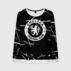 Свитшот мужской Челси штрихи красок белые, цвет: 3D-белый