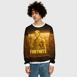 Свитшот мужской Fortnite золотой Мидас, цвет: 3D-белый — фото 2