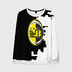 Свитшот мужской Янг Бойз черно белая геометрия, цвет: 3D-белый