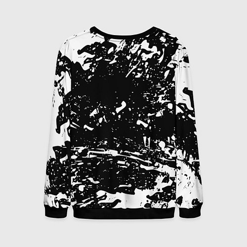 Мужской свитшот Ювентус белые штрихи красок / 3D-Черный – фото 2