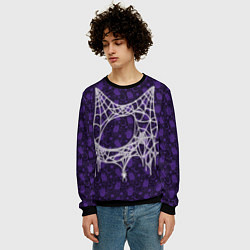 Свитшот мужской Хэллоуин - Паутина, цвет: 3D-черный — фото 2