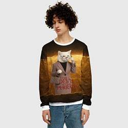 Свитшот мужской Дьявол носит Пурада пародия, цвет: 3D-белый — фото 2