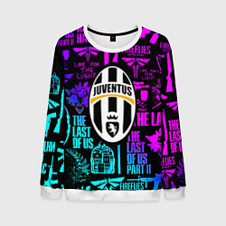 Свитшот мужской Одни из нас x ювентус неон паттерн, цвет: 3D-белый