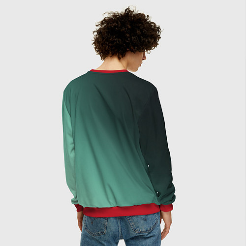 Мужской свитшот Петухи - карты деньги два ствола / 3D-Красный – фото 4