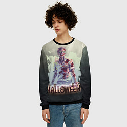 Свитшот мужской Halloween зомби, цвет: 3D-черный — фото 2