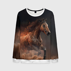 Свитшот мужской Бегущая лошадь, цвет: 3D-белый
