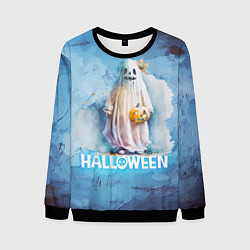 Свитшот мужской Приведение на halloween, цвет: 3D-черный