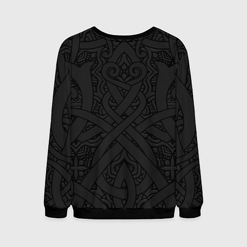 Мужской свитшот Славянский оберег белобог и этнический орнамент / 3D-Черный – фото 2