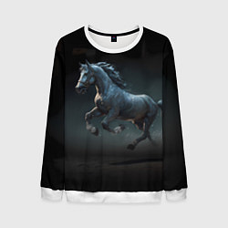 Свитшот мужской Конь бегун, цвет: 3D-белый