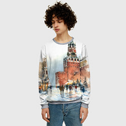 Свитшот мужской Новогодний Кремль, цвет: 3D-меланж — фото 2