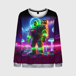 Мужской свитшот Космонавт Шрук в неоновом скафандре на загадочной