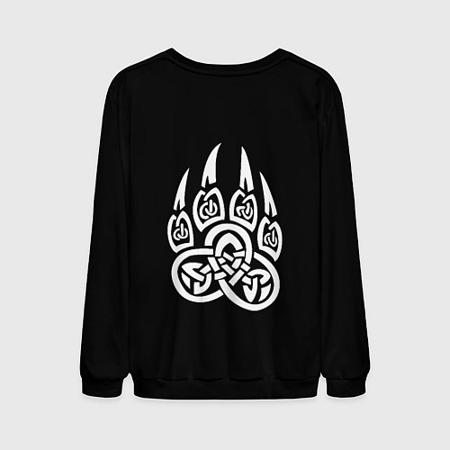 Мужской свитшот Суровый волк с холодным нордическим взглядом / 3D-Черный – фото 2