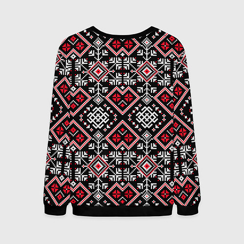 Мужской свитшот Славянский орнамент обережный / 3D-Черный – фото 2