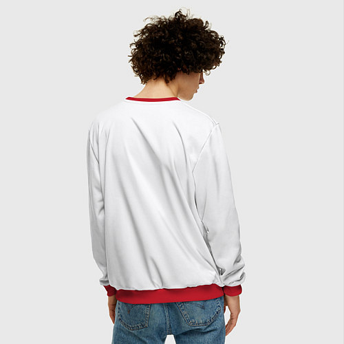 Мужской свитшот Лицо санты / 3D-Красный – фото 4