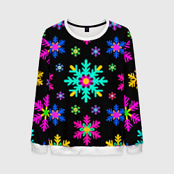 Мужской свитшот Снежинки ретро