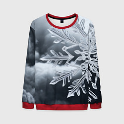 Мужской свитшот Снежинка на черно белое