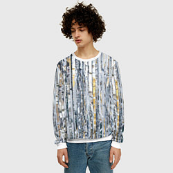 Свитшот мужской Новогодний дождик, цвет: 3D-белый — фото 2