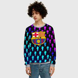 Свитшот мужской Barcelona люди градиент неон, цвет: 3D-меланж — фото 2