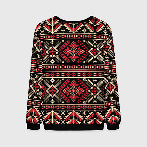 Мужской свитшот Этнический славянский орнамент / 3D-Черный – фото 2
