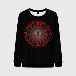 Свитшот мужской Орнамент рунных символов, цвет: 3D-черный