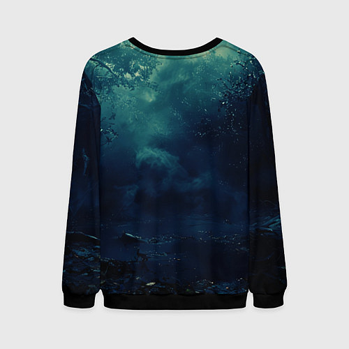 Мужской свитшот Тыква призрак / 3D-Черный – фото 2