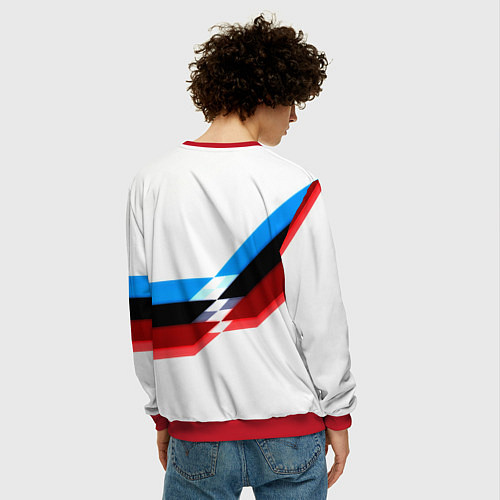 Мужской свитшот Бавария Мюнхен геометрия спорт / 3D-Красный – фото 4