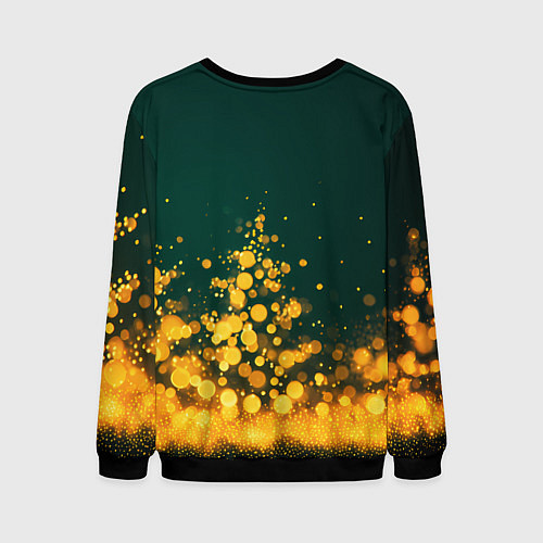 Мужской свитшот Новогодние елочки из боке / 3D-Черный – фото 2