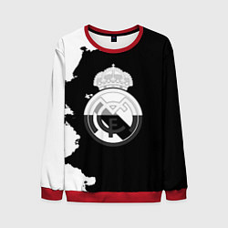 Свитшот мужской Реал Мадрид черно белые краски, цвет: 3D-красный