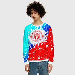 Свитшот мужской Манчестер Юнайтед неон, цвет: 3D-белый — фото 2