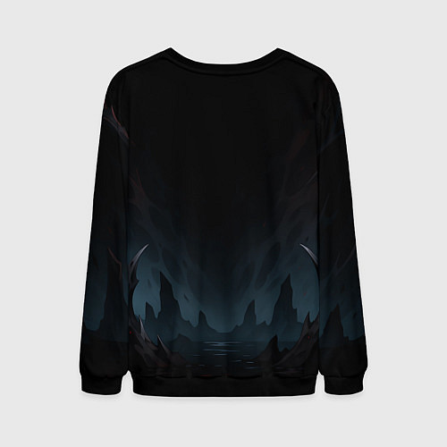 Мужской свитшот Девушка в стиле аниме в воде / 3D-Черный – фото 2