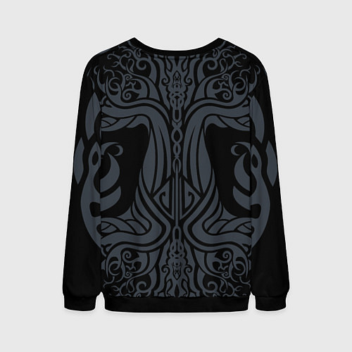 Мужской свитшот Древо жизни в орнаменте - слава богам и предкам / 3D-Черный – фото 2