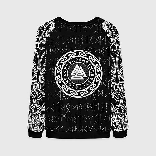 Мужской свитшот Волки воины с символикой / 3D-Черный – фото 2