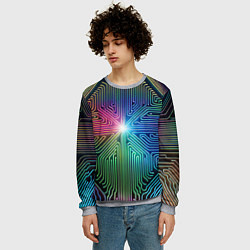 Свитшот мужской Линейная графика, цвет: 3D-меланж — фото 2