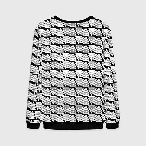 Мужской свитшот Символы валькнут как защитная кольчуга / 3D-Черный – фото 2